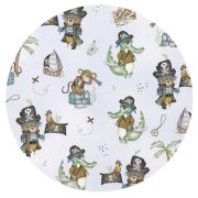 MimiNu - Perna bebelusi Ursulet, Multifunctionala, Cu doua fete, Tesatura pufoasa minky si bumbac, Materiale certificate Oeko Tex Standard 100, Design, Minky Pirates Blue BYN6426972018760
