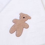 Prosop cu gluga si manusa de baie Childhome 80x80 cm, Muselina/Terry Teddy ERFCH-CCBCJMTB
