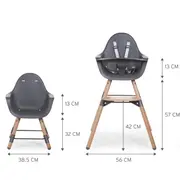 Scaun de masa reglabil in inaltime Childhome Evolu 2 Nuc/Negru ERFCH-CHEVOCHNBL