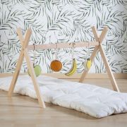 Suport pentru Cos bebe Moise Childhome si Centru de activitati, Lemn Natural ERFCH-TIPMBSN