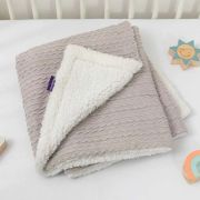 Paturica Lux Sherpa pentru bebelusi 75 x 100 cm grey Clevamama 3484 SUPclvm_3484