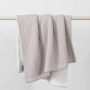 Paturica Lux Sherpa pentru bebelusi 75 x 100 cm grey Clevamama 3484 SUPclvm_3484