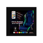 Scaun gaming cu lumini rbg si suport picioare off 298 drm10106