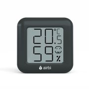 Termometru si higrometru digital de camera, ecran LCD, memorie, suport expandabil cu magnet, negru, AirBi SMILE BI1041