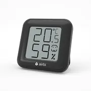 Termometru si higrometru digital de camera, ecran LCD, memorie, suport expandabil cu magnet, negru, AirBi SMILE BI1041