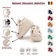 Botosei mocasini fetite BabyFox Portocaliu cu siret bicolor - FOX10312-1