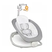 Lionelo - Fotoliu balansoar cu vibratii, Pascal Scandi, Cu 12 melodii linistitoare, Pliabil, 80x49 cm, Gri Deschis BYNLO-PASCAL_GREY_DOVE