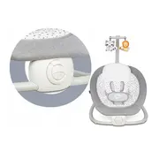 Lionelo - Fotoliu balansoar cu vibratii, Pascal Scandi, Cu 12 melodii linistitoare, Pliabil, 80x49 cm, Gri Deschis BYNLO-PASCAL_GREY_DOVE