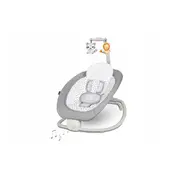 Lionelo - Fotoliu balansoar cu vibratii, Pascal Scandi, Cu 12 melodii linistitoare, Pliabil, 80x49 cm, Gri Deschis BYNLO-PASCAL_GREY_DOVE