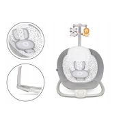 Lionelo - Fotoliu balansoar cu vibratii, Pascal Scandi, Cu 12 melodii linistitoare, Pliabil, 80x49 cm, Gri Deschis BYNLO-PASCAL_GREY_DOVE