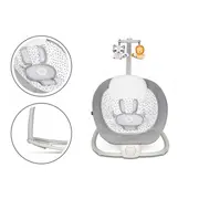 Lionelo - Fotoliu balansoar cu vibratii, Pascal Scandi, Cu 12 melodii linistitoare, Pliabil, 80x49 cm, Gri Deschis BYNLO-PASCAL_GREY_DOVE