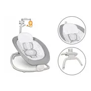 Lionelo - Fotoliu balansoar cu vibratii, Pascal Scandi, Cu 12 melodii linistitoare, Pliabil, 80x49 cm, Gri Deschis BYNLO-PASCAL_GREY_DOVE