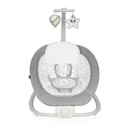 Lionelo - Fotoliu balansoar cu vibratii, Pascal Scandi, Cu 12 melodii linistitoare, Pliabil, 80x49 cm, Gri Deschis BYNLO-PASCAL_GREY_DOVE