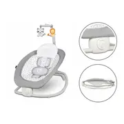 Lionelo - Fotoliu balansoar cu vibratii, Pascal Scandi, Cu 12 melodii linistitoare, Pliabil, 80x49 cm, Gri Deschis BYNLO-PASCAL_GREY_DOVE