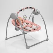 Lionelo - Fotoliu balansoar electric, Ruben, Cu spatar reglabil, Cu 12 melodii relaxante si sunete ale naturii, Cu 3 programe de balansare automata, Conform cu standardul european EN 16232, 68x65 cm, Roz BYNLO-RUBEN_PINK_BABY