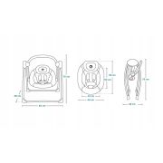 Lionelo - Fotoliu balansoar electric, Ruben, Cu spatar reglabil, Cu 12 melodii relaxante si sunete ale naturii, Cu 3 programe de balansare automata, Conform cu standardul european EN 16232, 68x65 cm, Roz BYNLO-RUBEN_PINK_BABY