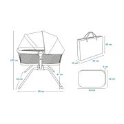 Lionelo - Patut balansoar Malin, 3 in 1, Pliabil, 0-9 kg, Geanta Transport, Asamblare Rapida, Ultra-Usor, Conform cu standardele europeane de securitate EN1130 si EN16890, Gri BYNLO-MALIN_GREY_STONE
