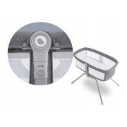 Lionelo - Patut balansoar Malin, 3 in 1, Pliabil, 0-9 kg, Geanta Transport, Asamblare Rapida, Ultra-Usor, Conform cu standardele europeane de securitate EN1130 si EN16890, Gri BYNLO-MALIN_GREY_STONE