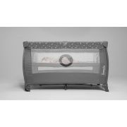 Lionelo - Patut pliant cu doua nivele, Stefi Plus, Cu intrare laterala cu fermoar, 2 roti, 120x60 cm, Conform cu standardul european de securitate EN 716, Gri BYNLO-STEFI_PLUS_GREY_WHITE