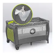 Lionelo - Patut pliant cu doua nivele, Stefi Plus, Cu intrare laterala cu fermoar, 2 roti, 120x60 cm, Conform cu standardul european de securitate EN 716, Gri BYNLO-STEFI_PLUS_GREY_WHITE