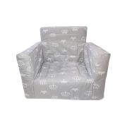 Fotoliu din burete pentru copii MyKids Coronite Gri 00086705