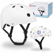 Lionelo - Casca pentru copii, Reglabila 50-56 cm, Din ABS si EPS, Conform cu standrdul EN1078, Alb BYNLO-HELMET_WHITE