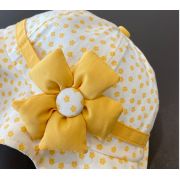 Palariuta ivoire pentru fetite - Yellow flower MDHAT357-2-pa02