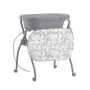 Petite&Mars - Cadita 3 in 1, Spa, Cu masuta de infasat si spatiu de depozitare, Pliabila, Cu roti si sistem de scurgere, Gri BYN771902