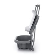 Petite&Mars - Cadita 3 in 1, Spa, Cu masuta de infasat si spatiu de depozitare, Pliabila, Cu roti si sistem de scurgere, Gri BYN771902