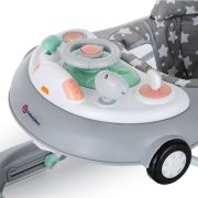 Petite&Mars - Premergator muzical cu panou interactiv si lumini Cabrio, Inaltime reglabila pe 3 pozitii, 6 luni+, Gri BYN857902