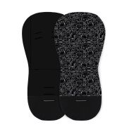 Petite&Mars - Salteluta pentru carucior din spuma cu memorie, Reversibila, Din bumbac, Design pisici, Negru BYN502116