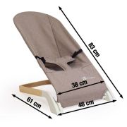 Petite&Mars - Sezlong balansoar, Calmy, Cu centura in 3 puncte, De la nastere pana la 9 kg, Negru BYN915900