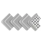 Set 4 protectii de colturi din spuma poliuretan, cu banda adeziva 3M, rezistenta la muscaturi, gri, Reer 82031