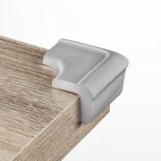 Set 4 protectii de colturi din spuma poliuretan, cu banda adeziva 3M, rezistenta la muscaturi, gri, Reer 82031