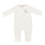 Salopeta cu fermoar Girafa, BabyCosy, 100% bumbac organic, Ecru (Marime: 6-9 luni) JEMBC-CSY3041-6