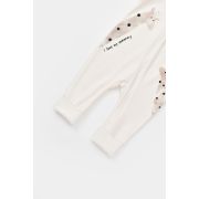 Salopeta cu fermoar Girafe, BabyCosy, 100% bumbac organic, Ecru (Marime: 9-12 luni) JEMBC-CSY3043-9