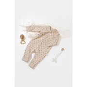 Salopeta cu fermoar si buline Girafa, BabyCosy, 100% bumbac organic, Mink (Marime: 12-18 Luni) JEMBC-CSY3044-12