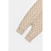 Salopeta cu fermoar si buline Girafa, BabyCosy, 100% bumbac organic, Mink (Marime: 12-18 Luni) JEMBC-CSY3044-12