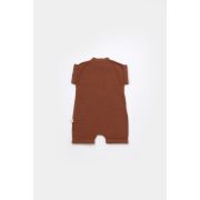 Salopeta de vara din muselina, BabyCosy, 100% bumbac organic, caramiziu (Marime: 3-6 Luni) JEMBC-CSYM7004-3