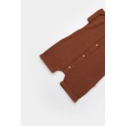 Salopeta de vara din muselina, BabyCosy, 100% bumbac organic, caramiziu (Marime: 6-9 luni) JEMBC-CSYM7004-6