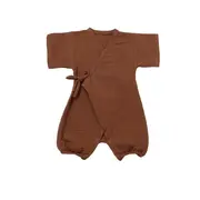 Salopeta petrecuta din muselina, BabyCosy, 100% bumbac organic, Caramiziu (Marime: 9-12 luni) JEMBC-CSYM7001-9