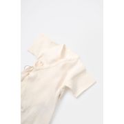 Salopeta petrecuta din muselina, BabyCosy, 100% bumbac organic, Ecru (Marime: 18-24 Luni) JEMBC-CSYM7000-18