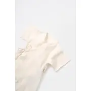 Salopeta petrecuta din muselina, BabyCosy, 100% bumbac organic, Ecru (Marime: 18-24 Luni) JEMBC-CSYM7000-18