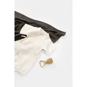 Salopeta petrecuta din muselina, BabyCosy, 100% bumbac organic, Ecru (Marime: 18-24 Luni) JEMBC-CSYM7000-18