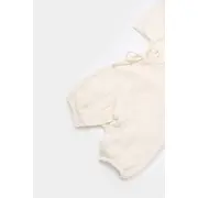 Salopeta petrecuta din muselina, BabyCosy, 100% bumbac organic, Ecru (Marime: 18-24 Luni) JEMBC-CSYM7000-18