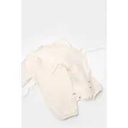 Salopeta petrecuta din muselina, BabyCosy, 100% bumbac organic, Ecru (Marime: 18-24 Luni) JEMBC-CSYM7000-18