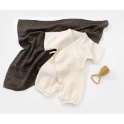Salopeta petrecuta din muselina, BabyCosy, 100% bumbac organic, Ecru (Marime: 6-9 luni) JEMBC-CSYM7000-6