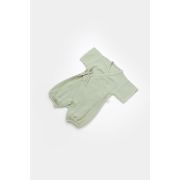 Salopeta petrecuta din muselina, BabyCosy, 100% bumbac organic, Verde (Marime: 18-24 Luni) JEMBC-CSYM7002-18