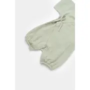 Salopeta petrecuta din muselina, BabyCosy, 100% bumbac organic, Verde (Marime: 18-24 Luni) JEMBC-CSYM7002-18