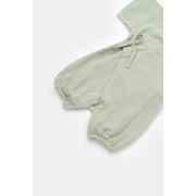 Salopeta petrecuta din muselina, BabyCosy, 100% bumbac organic, Verde (Marime: 3-6 Luni) JEMBC-CSYM7002-3